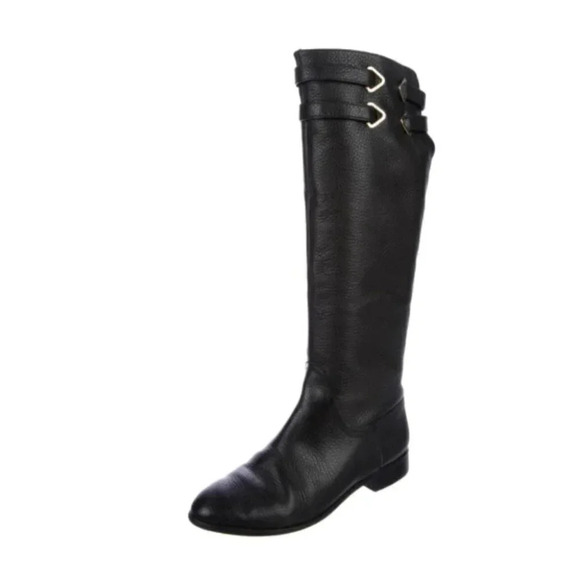 Cynthia Vincent - Knee High Y2K Black Leather Equestrian Boots - Picture 1 of 8